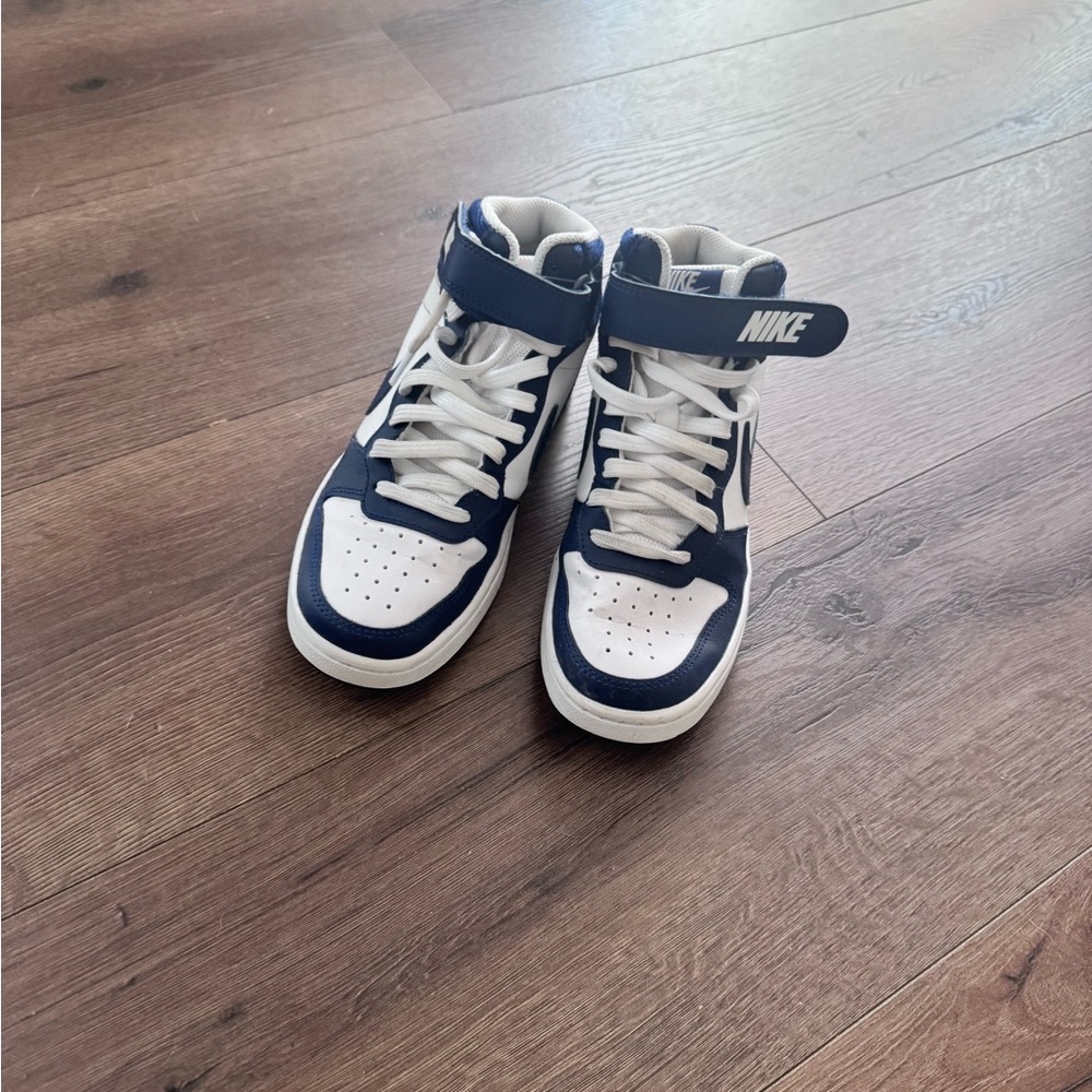 Nike Navy and White High-Top Sneakers